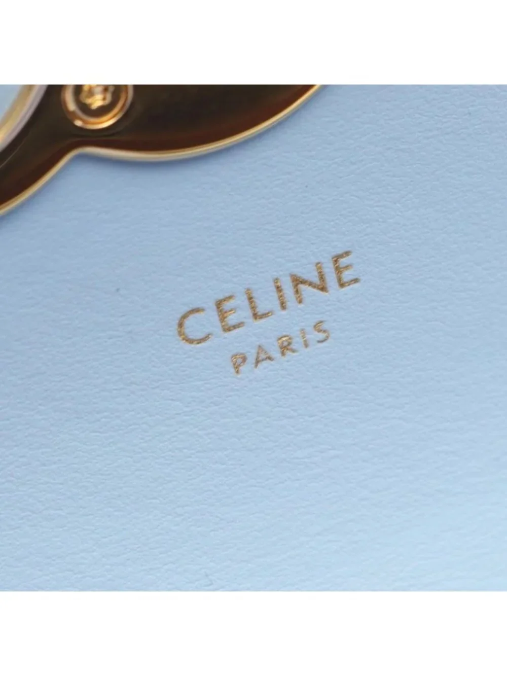 ★SOLD★ Celine Shoulder Bag Mini Claude Triomphe Light Blue Leather - Picture 4 of 7